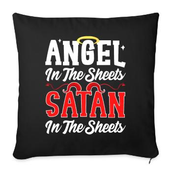 Funny Satanism - Sofa pillowcase 17,3'' x 17,3'' (45 x 45 cm) - black - Front