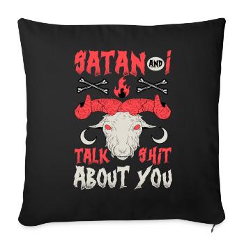 Funny Satanism Satanic - Sofa pillowcase 17,3'' x 17,3'' (45 x 45 cm) - black - Front