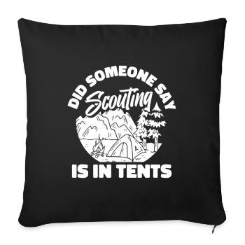 Tente scoute - Housse de coussin décorative 45 x 45 cm - noir - Devant