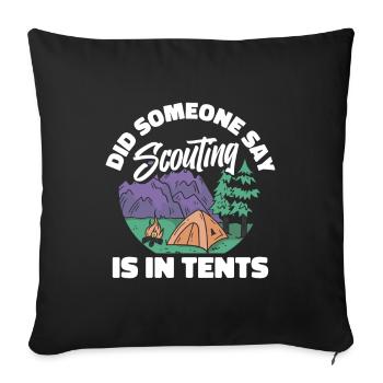 Tente scoute - Housse de coussin décorative 45 x 45 cm - noir - Devant