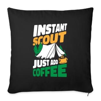 Caféine scoute - Housse de coussin décorative 45 x 45 cm - noir - Devant