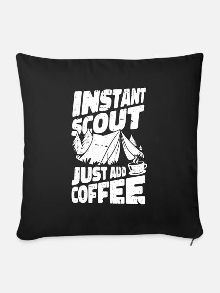 Pfadfinder Kaffee - Sofakissenbezug 45 x 45 cm - Schwarz