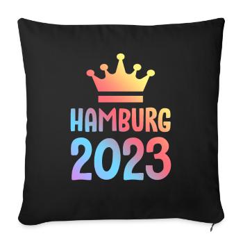 Hambourg 2023 Krone - Housse de coussin décorative 45 x 45 cm - noir - Devant
