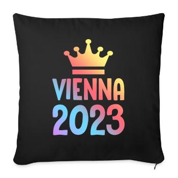 Vienna 2023 Wien Krone - Sofa pillowcase 17,3'' x 17,3'' (45 x 45 cm) - black - Front