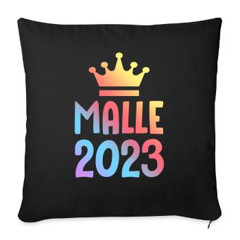 Malle 2023 Couronne - Housse de coussin décorative 45 x 45 cm - noir - Devant