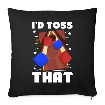 Drôle de trou de maïs Cornhole - Housse de coussin décorative 45 x 45 cm - noir - Devant