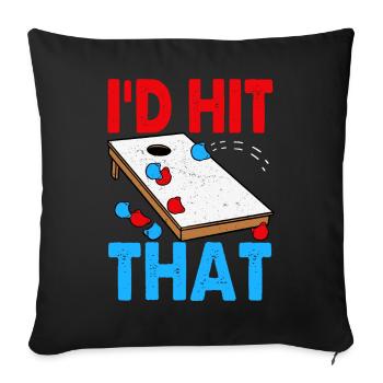 Drôle de trou de maïs Cornhole - Housse de coussin décorative 45 x 45 cm - noir - Devant