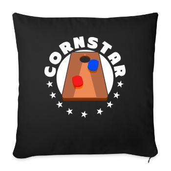 Lustiges Cornhole Corn Hole - Sofakissenbezug 45 x 45 cm - Schwarz - Vorne