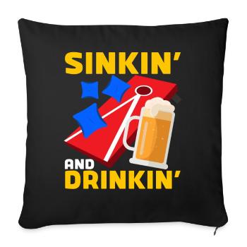 Trou de maïs Cornhole - Housse de coussin décorative 45 x 45 cm - noir - Devant