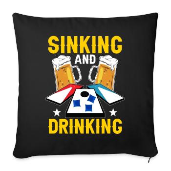 Trou de maïs Cornhole - Housse de coussin décorative 45 x 45 cm - noir - Devant
