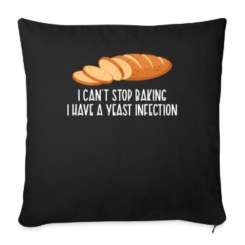 Baking yeast infection - Sofa pillowcase 17,3'' x 17,3'' (45 x 45 cm) - black - Front