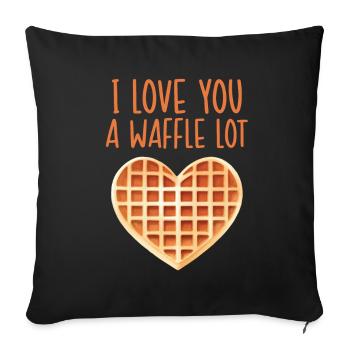 Ich liebe dich eine Waffel Menge - Sofakissenbezug 45 x 45 cm - Schwarz - Vorne