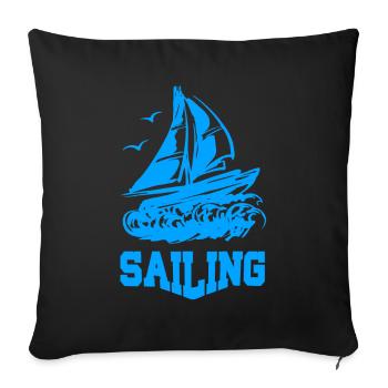 SAILING BOAT SAIL SHIP SEGELSCHIFF - Sofa pillowcase 17,3'' x 17,3'' (45 x 45 cm) - black - Front