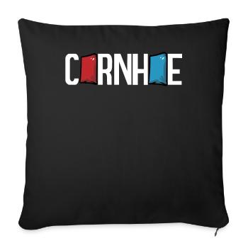 Lustiges Cornhole Corn Hole - Sofakissenbezug 45 x 45 cm - Schwarz - Vorne