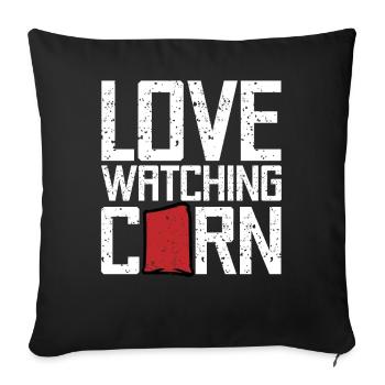 Drôle de trou de maïs Cornhole - Housse de coussin décorative 45 x 45 cm - noir - Devant