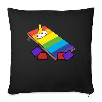 Trou de maïs Cornhole - Housse de coussin décorative 45 x 45 cm - noir - Devant