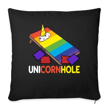 Trou de maïs Cornhole - Housse de coussin décorative 45 x 45 cm - noir - Devant