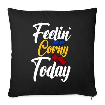 Drôle de trou de maïs - Housse de coussin décorative 45 x 45 cm - noir - Devant