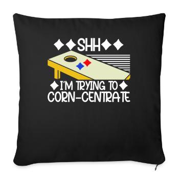 Drôle de trou de maïs - Housse de coussin décorative 45 x 45 cm - noir - Devant