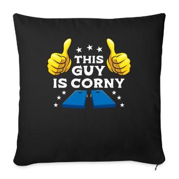 Drôle de trou de maïs - Housse de coussin décorative 45 x 45 cm - noir - Devant