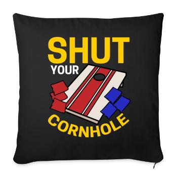 Drôle de trou de maïs - Housse de coussin décorative 45 x 45 cm - noir - Devant