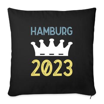Hambourg 2023 Krone - Housse de coussin décorative 45 x 45 cm - noir - Devant