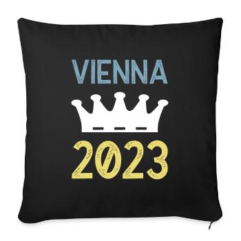 Vienna 2023 Wien Krone - Sofa pillowcase 17,3'' x 17,3'' (45 x 45 cm) - black - Front