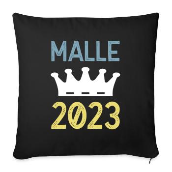 Malle 2023 Couronne - Housse de coussin décorative 45 x 45 cm - noir - Devant