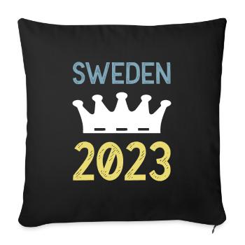 Sweden 2023 Krona - Sofa pillowcase 17,3'' x 17,3'' (45 x 45 cm) - black - Front