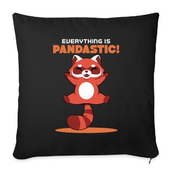 Everything is pandastic - Sofa pillowcase 17,3'' x 17,3'' (45 x 45 cm) - black - Front