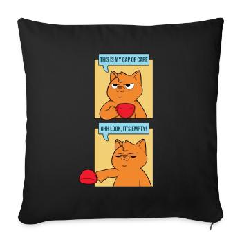 Chat - Housse de coussin décorative 45 x 45 cm - noir - Devant