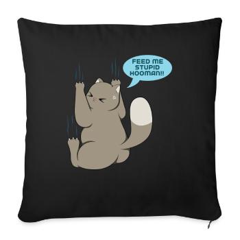 Katze - Sofakissenbezug 45 x 45 cm - Schwarz - Vorne