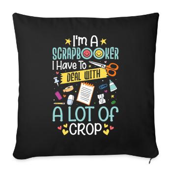 Scrapbooking - Housse de coussin décorative 45 x 45 cm - noir - Devant