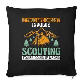 Boy Scout drôle - Housse de coussin décorative 45 x 45 cm - noir - Devant