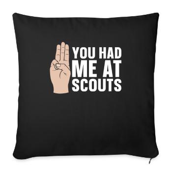 Boy Scout Funny - Sofa pillowcase 17,3'' x 17,3'' (45 x 45 cm) - black - Front