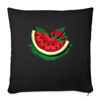 Watermelon - Sofa pillowcase 17,3'' x 17,3'' (45 x 45 cm) - black - Front