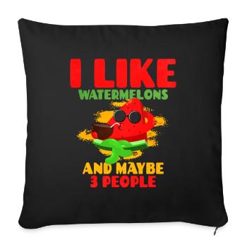 Watermelon - Sofa pillowcase 17,3'' x 17,3'' (45 x 45 cm) - black - Front