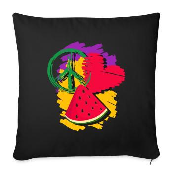 Watermelon - Sofa pillowcase 17,3'' x 17,3'' (45 x 45 cm) - black - Front