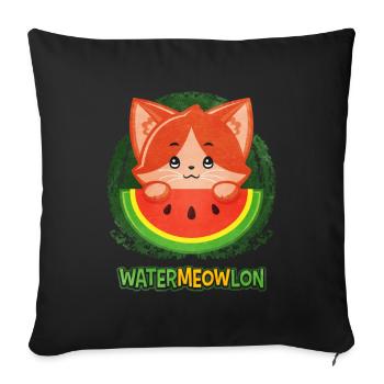 Watermelon - Sofa pillowcase 17,3'' x 17,3'' (45 x 45 cm) - black - Front