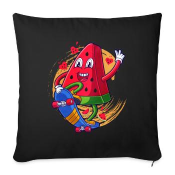 Watermelon - Sofa pillowcase 17,3'' x 17,3'' (45 x 45 cm) - black - Front