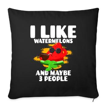 Watermelon - Sofa pillowcase 17,3'' x 17,3'' (45 x 45 cm) - black - Front