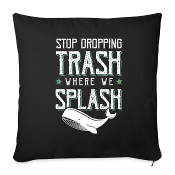 Protection de l’environnement Save the Ocean - Housse de coussin décorative 45 x 45 cm - noir - Devant