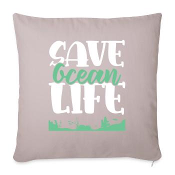 Sauvez la vie océanique - Housse de coussin décorative 45 x 45 cm - taupe clair - Devant
