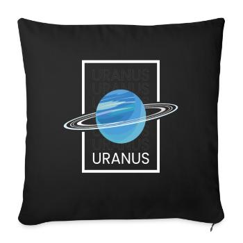 Système solaire spatial de la planète Uranus - Housse de coussin décorative 45 x 45 cm - noir - Devant