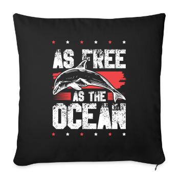 delfine save the ocean - Sofakissenbezug 45 x 45 cm - Schwarz - Vorne