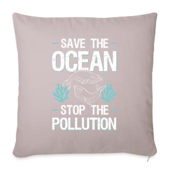Save the Ocean Stop Protection - Sofa pillowcase 17,3'' x 17,3'' (45 x 45 cm) - light taupe - Front