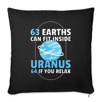 63 La Terre peut s’adapter à l’espace de la planète Uranus - Housse de coussin décorative 45 x 45 cm - noir - Devant