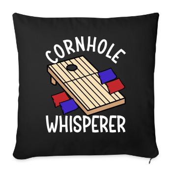 Drôle de trou de maïs - Housse de coussin décorative 45 x 45 cm - noir - Devant