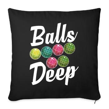 Funny bocce player - Sofa pillowcase 17,3'' x 17,3'' (45 x 45 cm) - black - Front