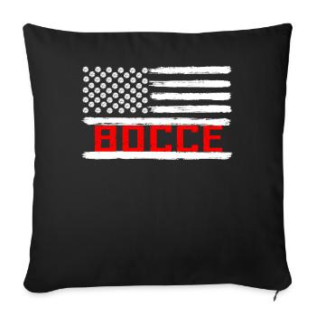 Bocce Ball Player USA Flag Patriotic - Sofa pillowcase 17,3'' x 17,3'' (45 x 45 cm) - black - Front